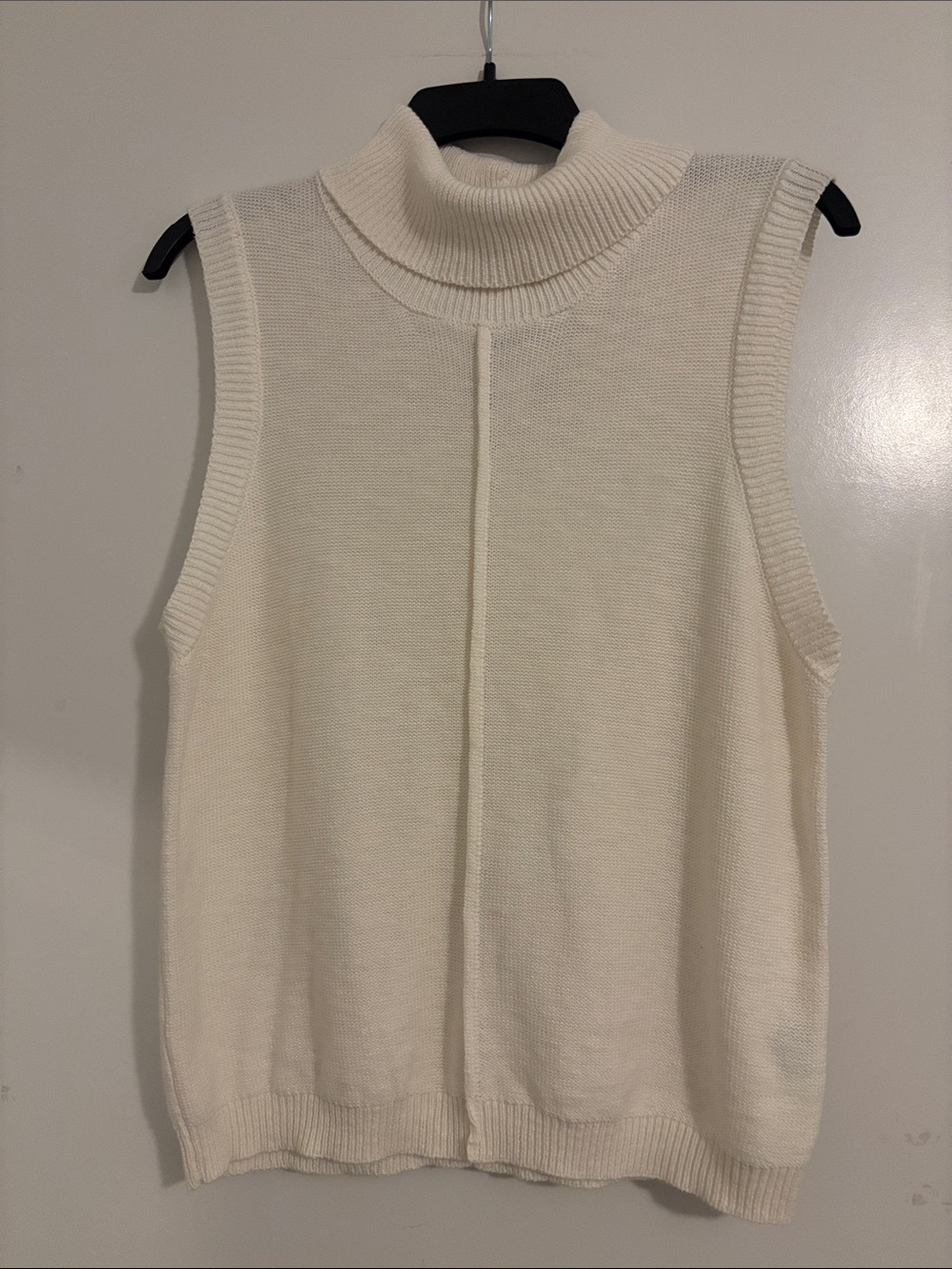 Sanctuary Cream Sleeveless Turtleneck Knit Sweater